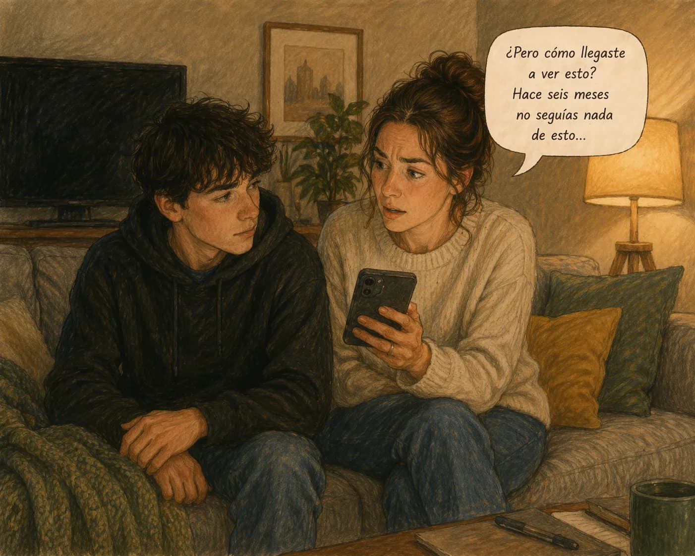 Inés mira el FYP de Leo en el sofá: '¿Pero cómo llegaste a ver esto? Hace seis meses no seguías nada de esto...'