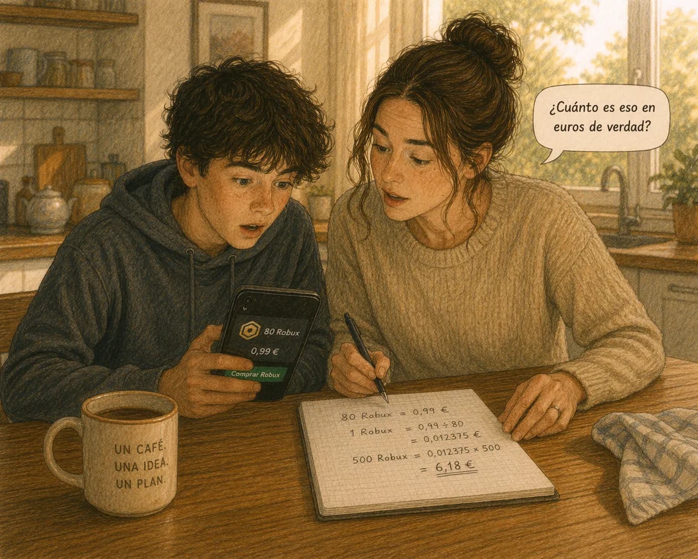 Inés y Leo traducen Robux a euros: '¿Cuánto es eso en euros de verdad?'