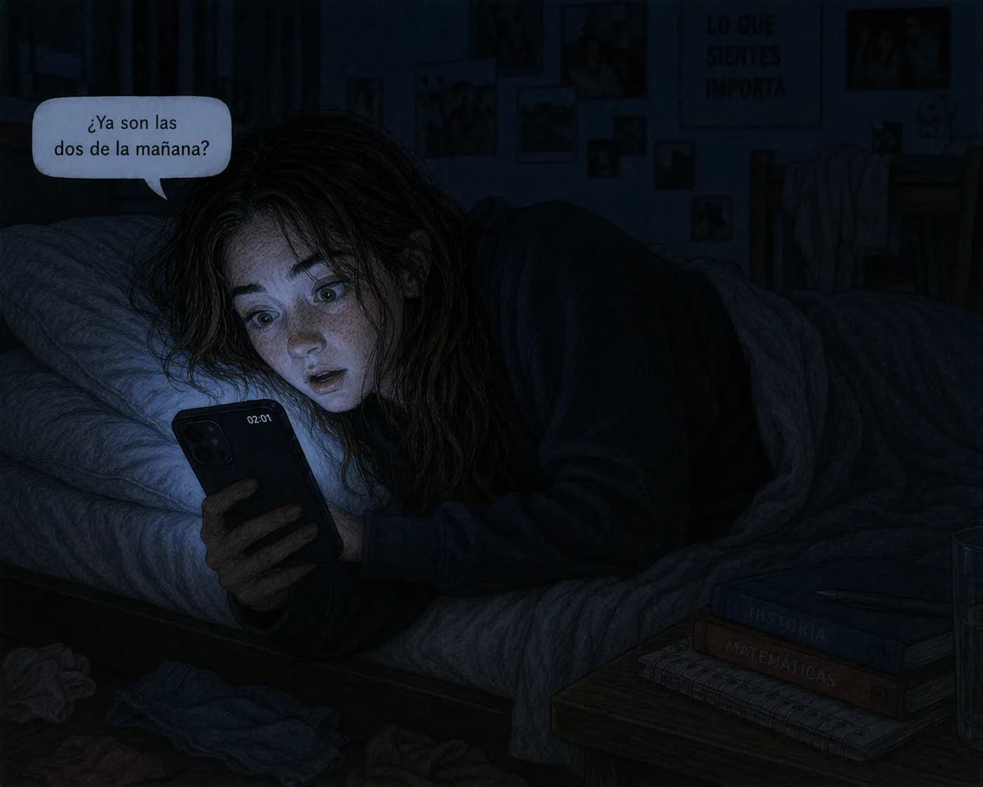 Vera en la cama a las 2am: '¿Ya son las dos de la mañana?'