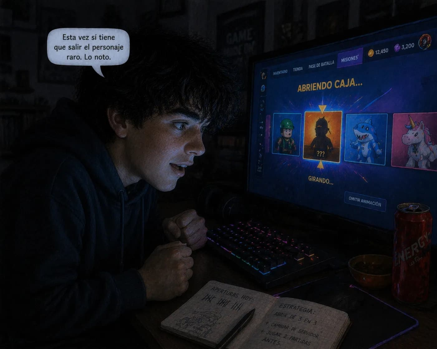 Leo abriendo loot boxes: 'Esta vez sí tiene que salir el personaje raro. Lo noto.'