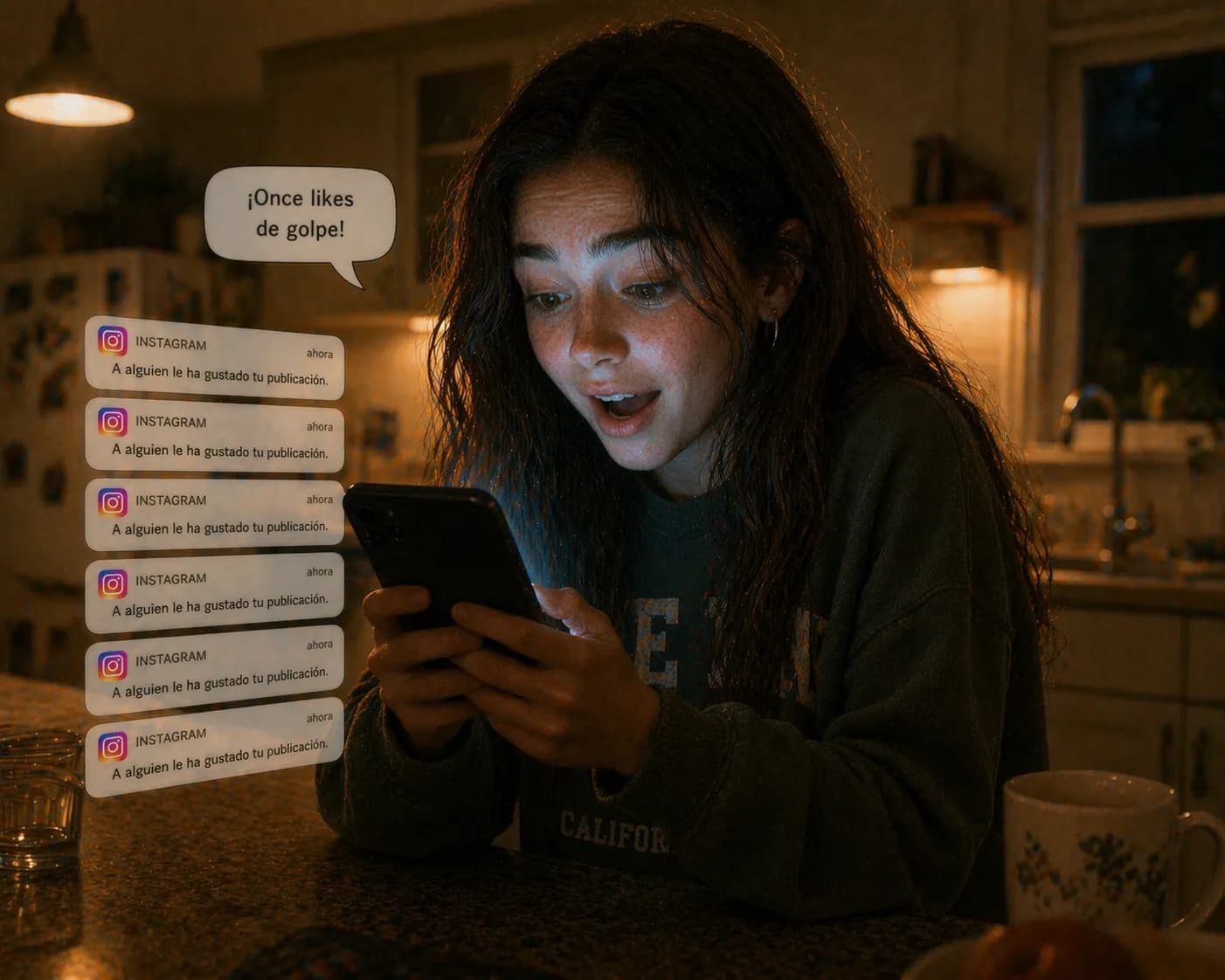 Vera recibe once likes de golpe: '¡Once likes de golpe!'