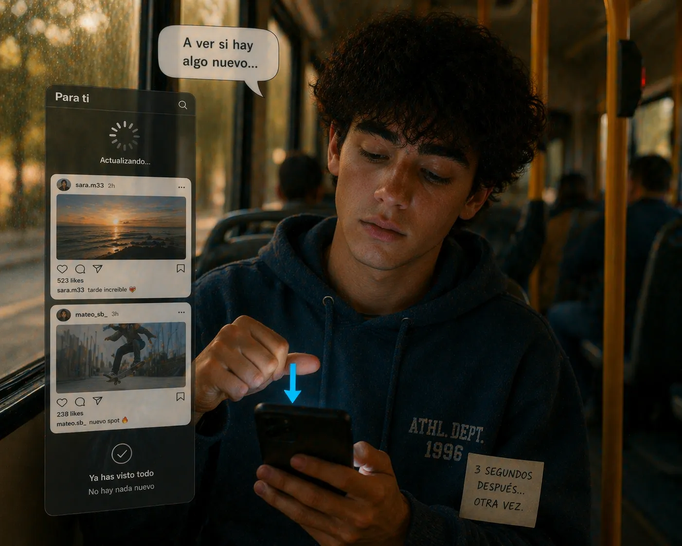 Leo hace pull-to-refresh en modo automático: 'A ver si hay algo nuevo...'