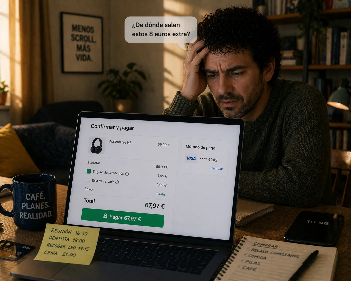 Marcos ve los costes ocultos en el checkout: '¿De dónde salen estos 8 euros extra?'