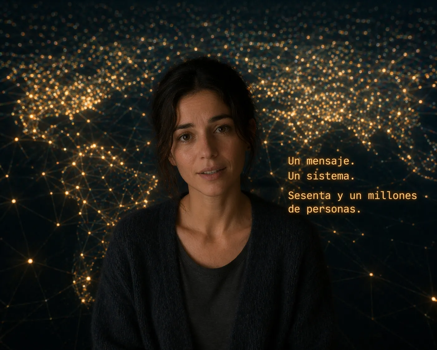 Ada ante la escala del sistema: 'Un mensaje. Un sistema. Sesenta y un millones de personas.'