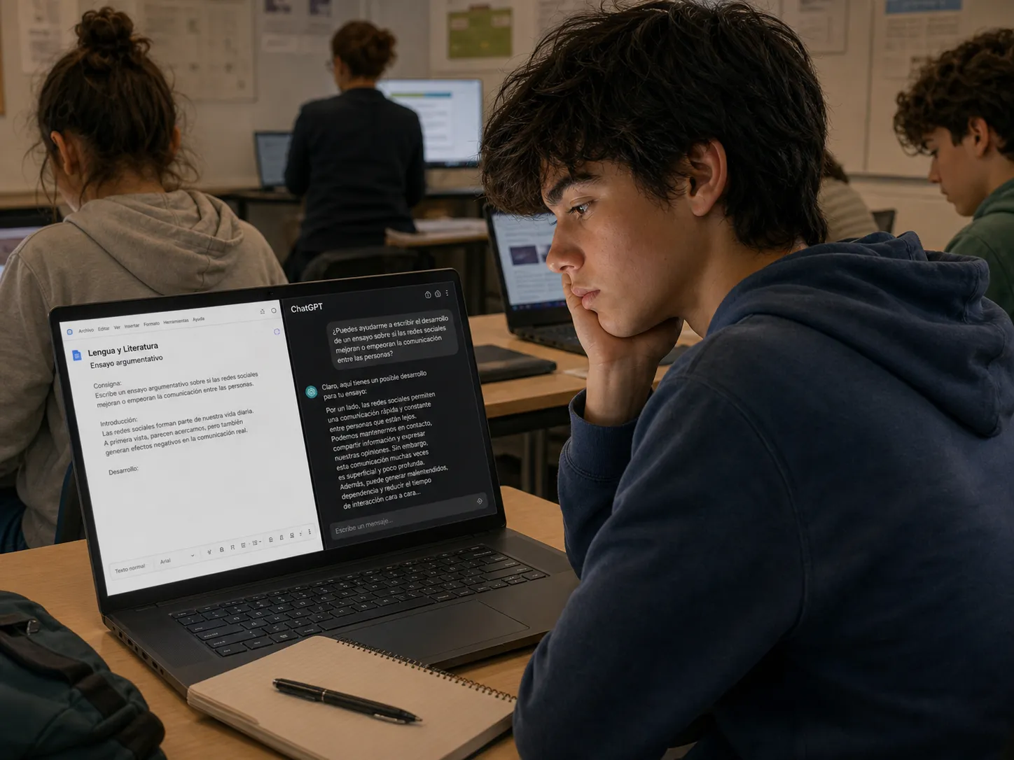 Leo (13 años) — No lo copio. Le pido que me lo explique y luego lo escribo yo. Es diferente.