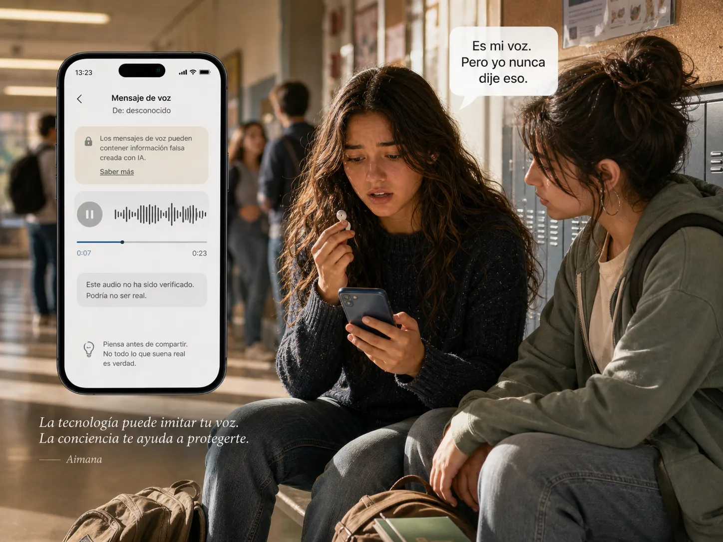 Vera (15 años) — Un chico del instituto hizo un audio con mi voz diciendo cosas. Se lo mandó a un grupo.