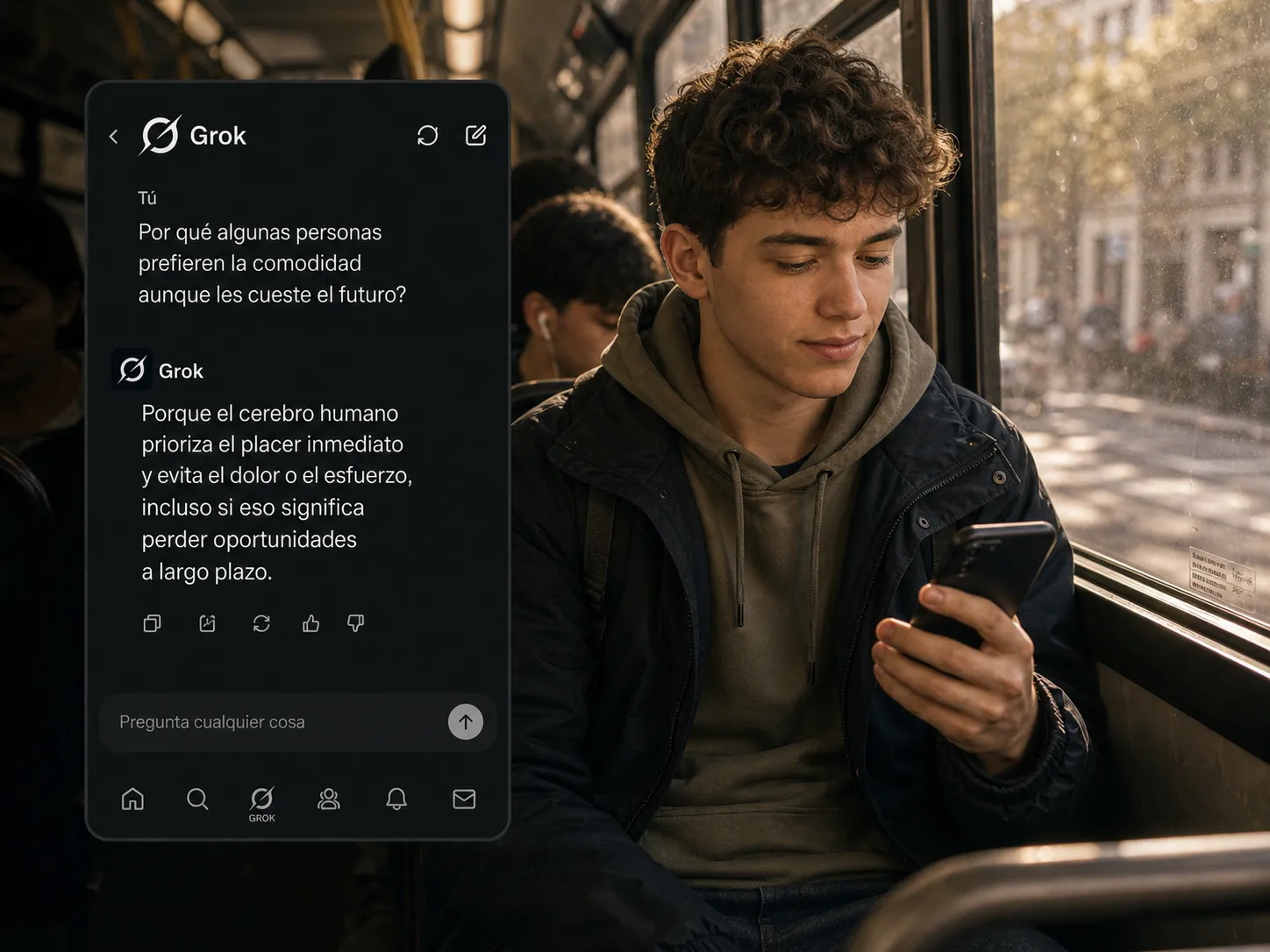 Leo (17 años) — Grok te dice la verdad sin censurar. ChatGPT tiene demasiadas restricciones políticas.