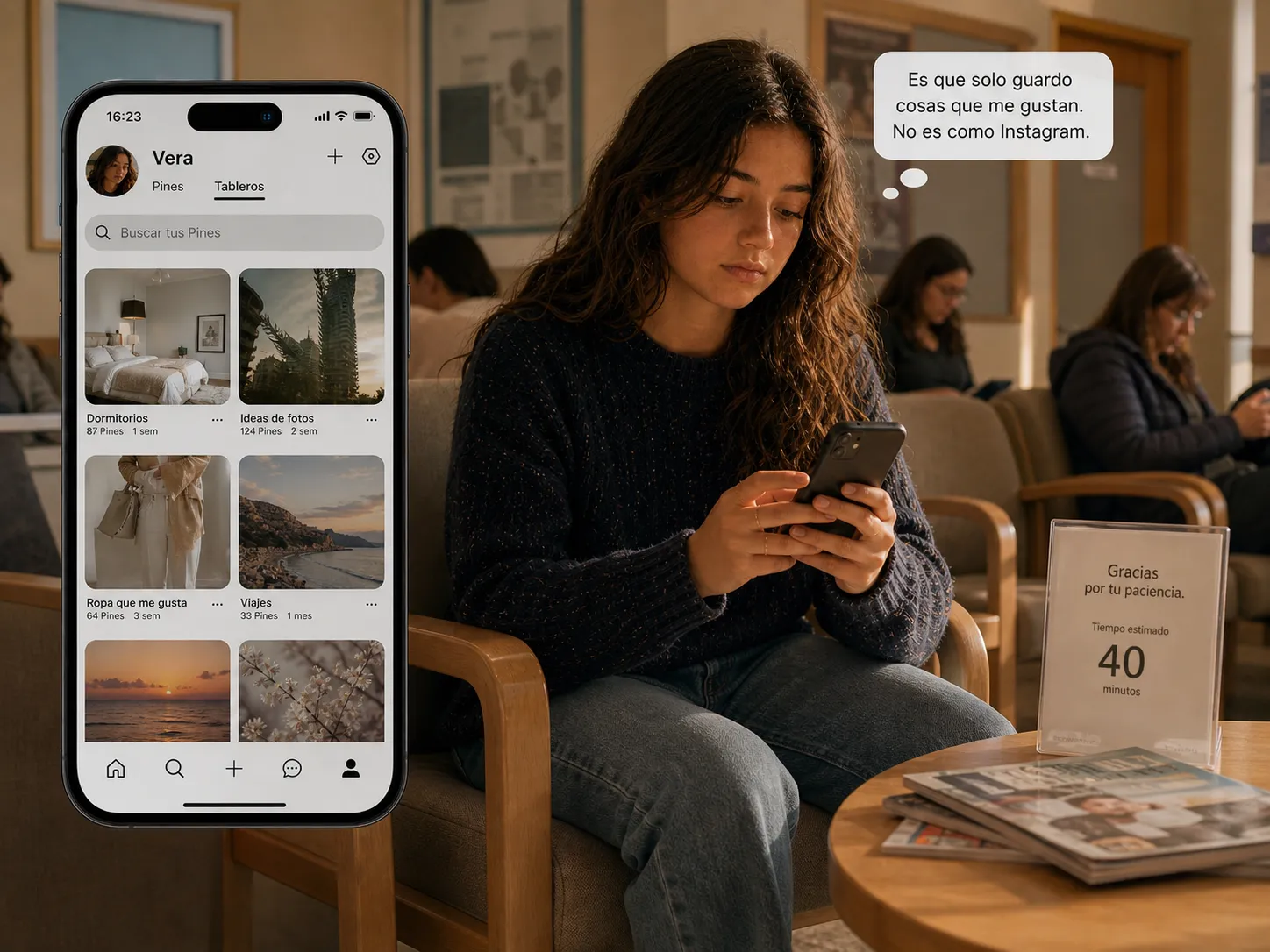 Vera (13 años) — Es que solo guardo cosas que me gustan. No es como Instagram.