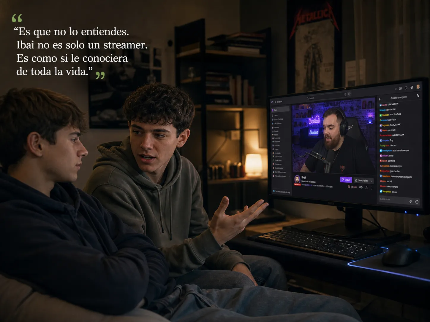 Leo (15 años) — Es que no lo entiendes. Ibai no es solo un streamer. Es como si le conociera de toda la vida.
